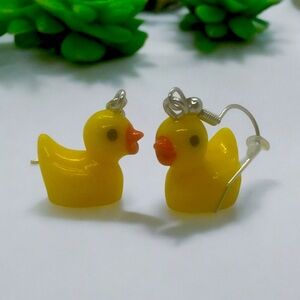 Playful Yellow Duck Earrings